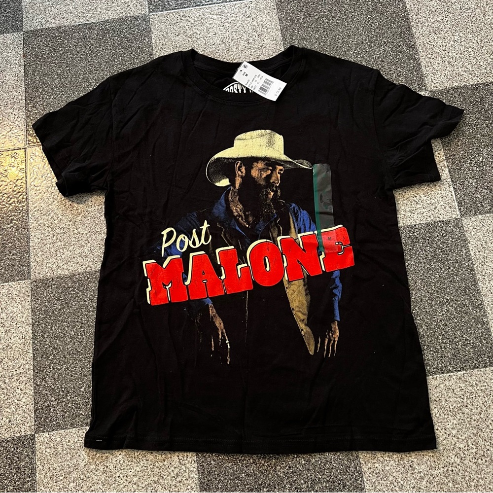 NWT Black Short-Sleeve Post Malone Crewneck T-Shirt- Size Medium - Picture 2 of 7